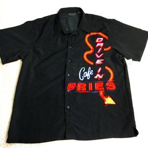 Retro Oldies Café 50’s Camp Button Down Shirt XL NWT